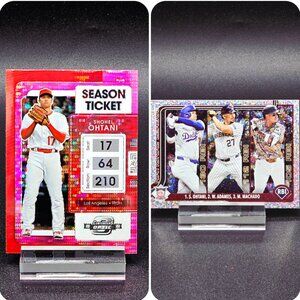 Shohei Ohtani Topps Confetti Pink Pulsar Inserts Los Angeles Dodgers Superstar